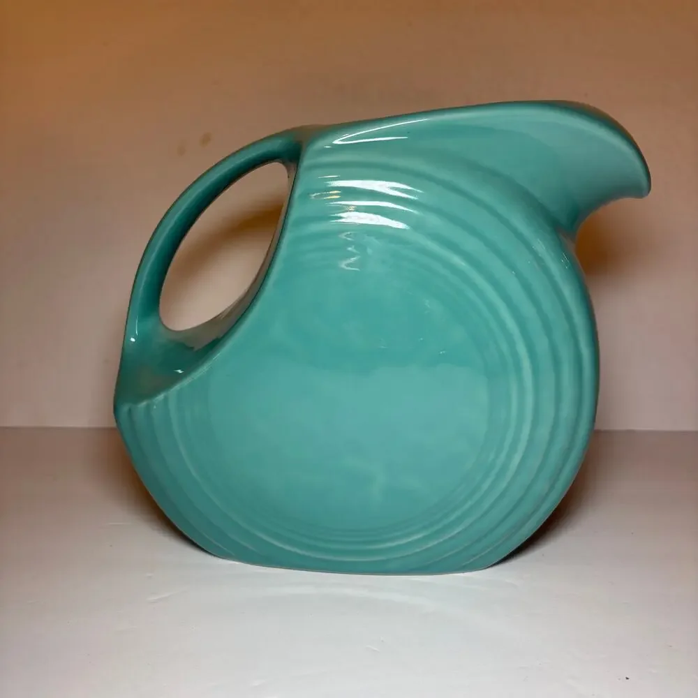 Fiesta Fiestaware Large Disk Water Pitcher Turquoise Blue 67 oz. Homer Laughlin